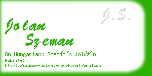 jolan szeman business card